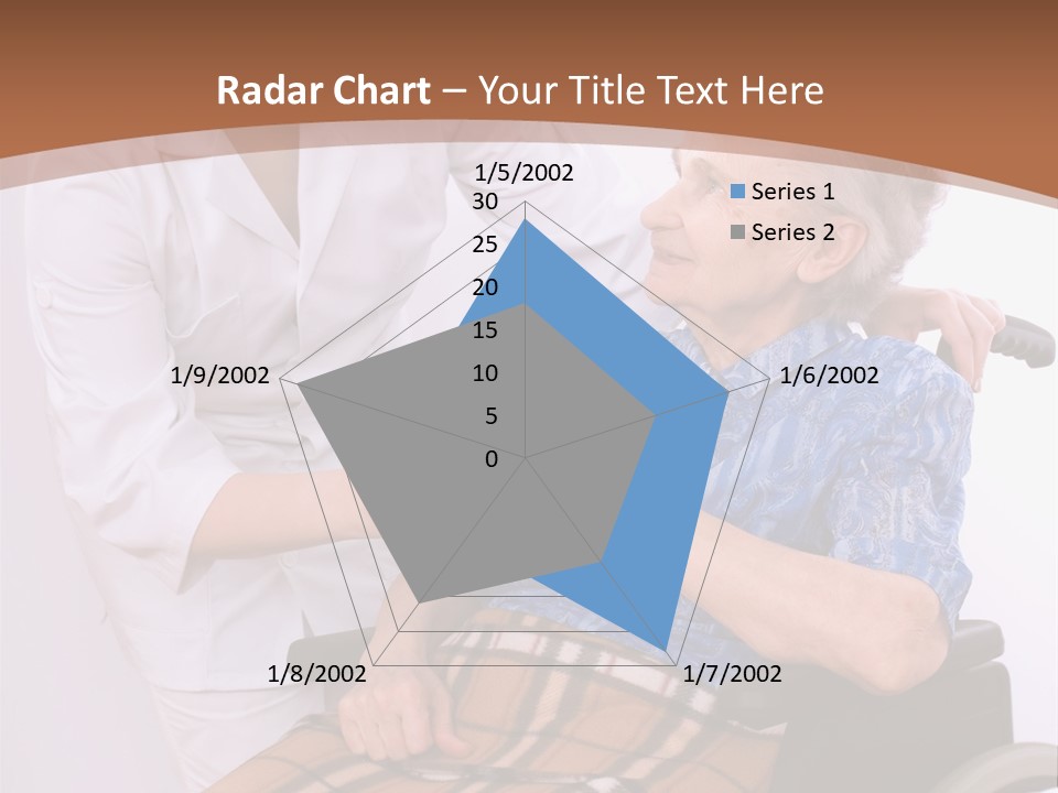 Health Care Worker And Elderly Woman In Wheelchair Needs Help PowerPoint Template