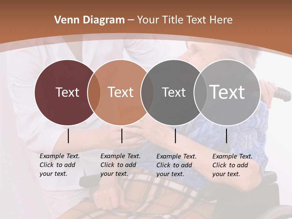 Health Care Worker And Elderly Woman In Wheelchair Needs Help PowerPoint Template