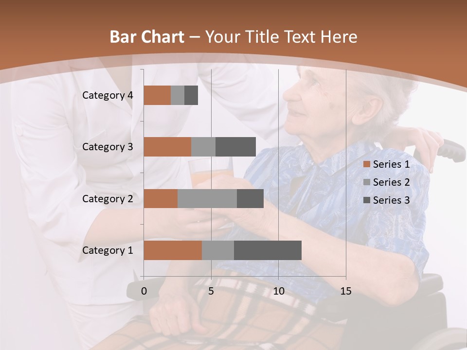 Health Care Worker And Elderly Woman In Wheelchair Needs Help PowerPoint Template