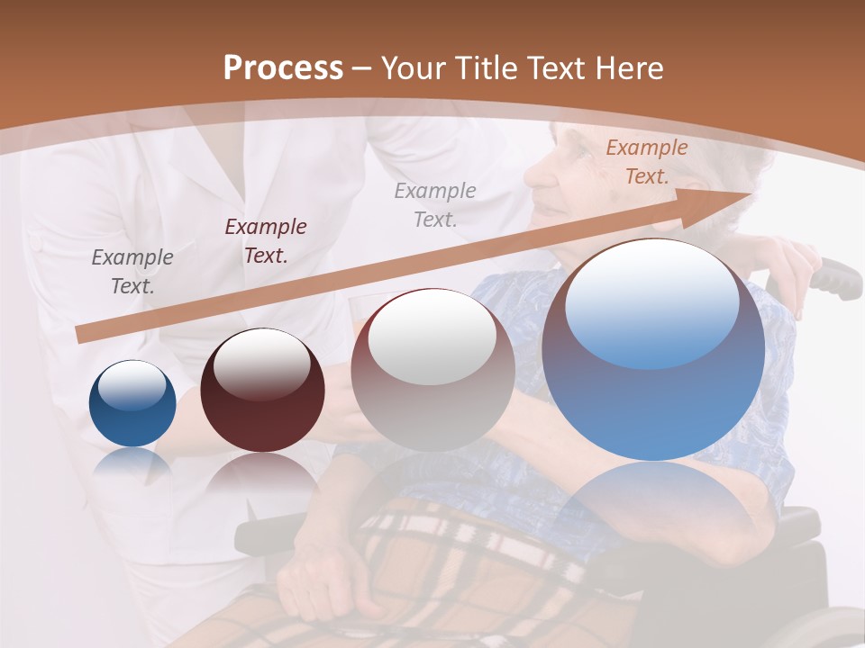 Health Care Worker And Elderly Woman In Wheelchair Needs Help PowerPoint Template