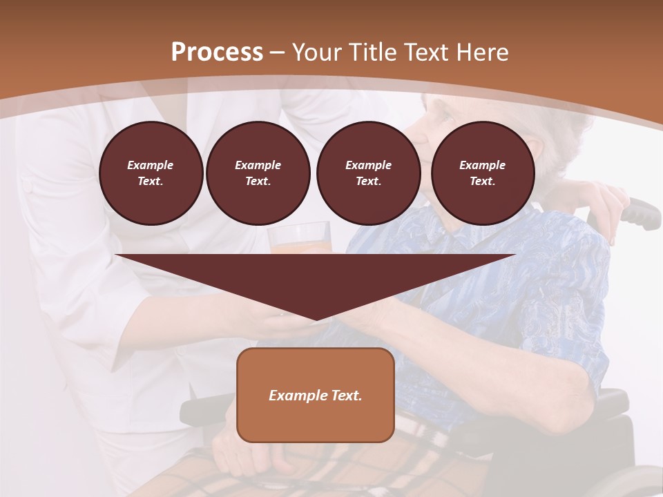 Health Care Worker And Elderly Woman In Wheelchair Needs Help PowerPoint Template