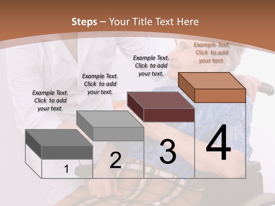Health Care Worker And Elderly Woman In Wheelchair Needs Help PowerPoint Template