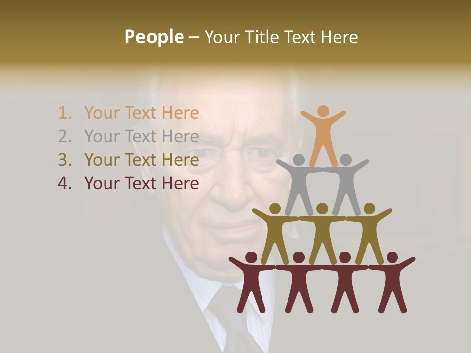 Jerusalem, August 26,2006: President The State Of Israel Shymon Peres Converses With The Journalists In The Israeli Parliament (Knesset) On August 26 Jerusalem, Israel. PowerPoint Template