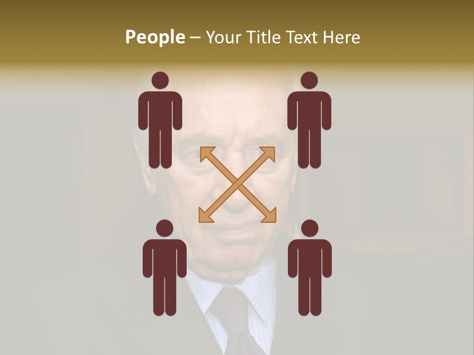 Jerusalem, August 26,2006: President The State Of Israel Shymon Peres Converses With The Journalists In The Israeli Parliament (Knesset) On August 26 Jerusalem, Israel. PowerPoint Template