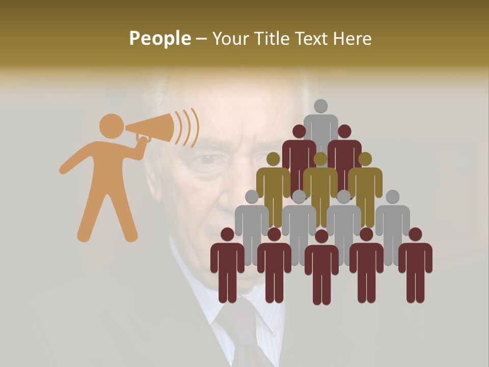 Jerusalem, August 26,2006: President The State Of Israel Shymon Peres Converses With The Journalists In The Israeli Parliament (Knesset) On August 26 Jerusalem, Israel. PowerPoint Template