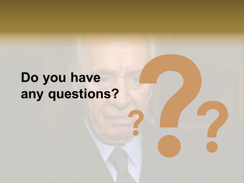 Jerusalem, August 26,2006: President The State Of Israel Shymon Peres Converses With The Journalists In The Israeli Parliament (Knesset) On August 26 Jerusalem, Israel. PowerPoint Template