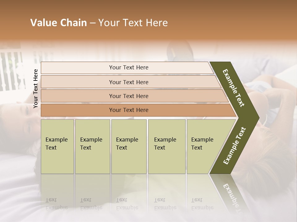 Man Lying In Bed With Two Young Girls Smiling PowerPoint Template