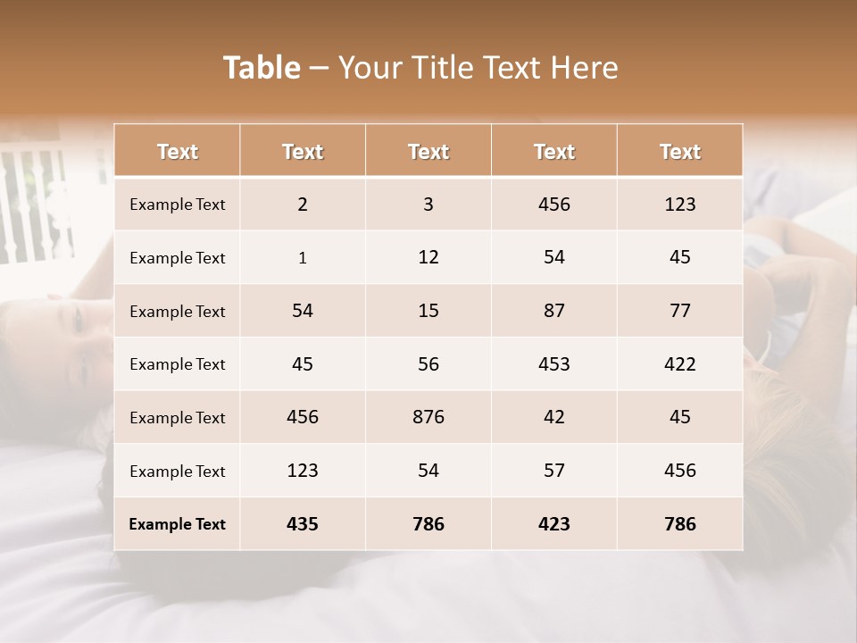 Man Lying In Bed With Two Young Girls Smiling PowerPoint Template