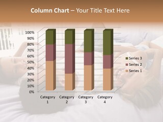 Man Lying In Bed With Two Young Girls Smiling PowerPoint Template