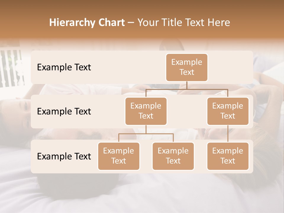 Man Lying In Bed With Two Young Girls Smiling PowerPoint Template