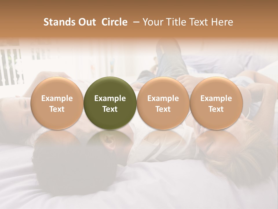 Man Lying In Bed With Two Young Girls Smiling PowerPoint Template