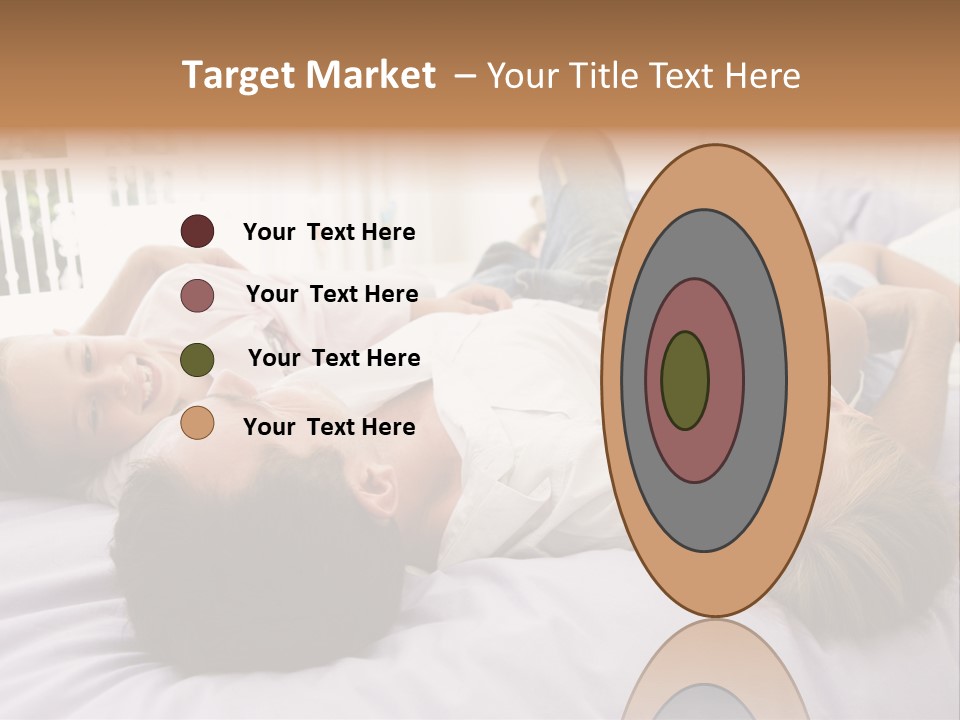 Man Lying In Bed With Two Young Girls Smiling PowerPoint Template