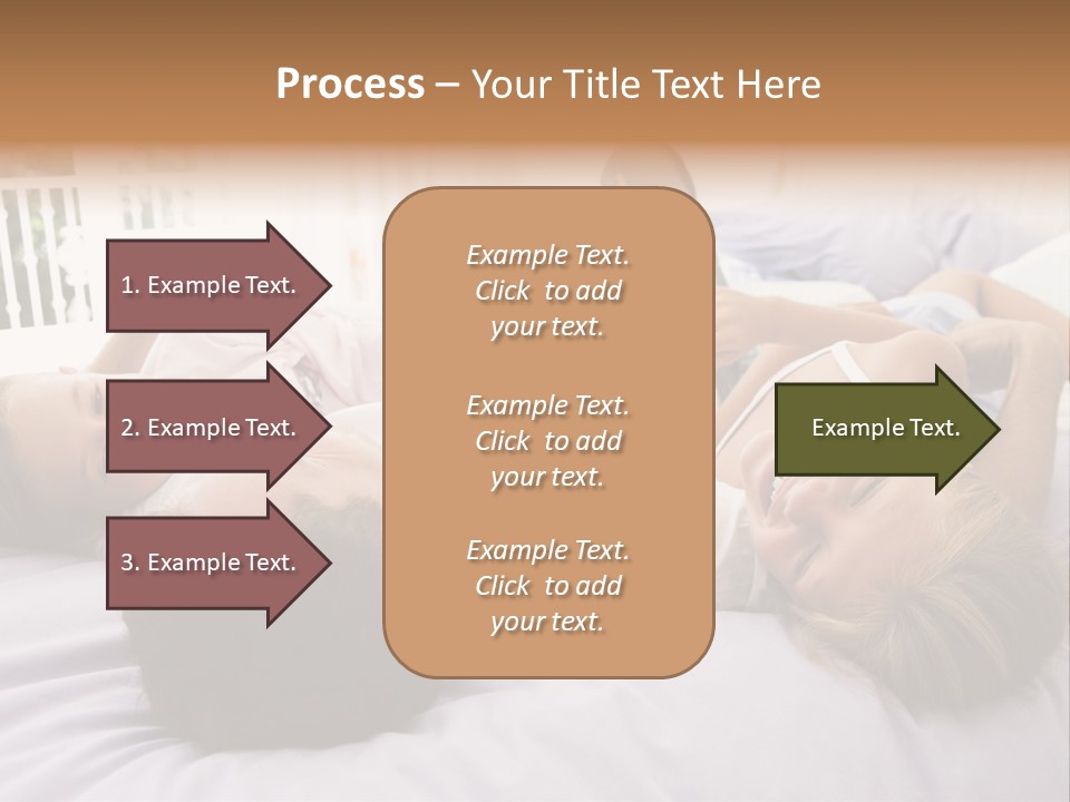 Man Lying In Bed With Two Young Girls Smiling PowerPoint Template
