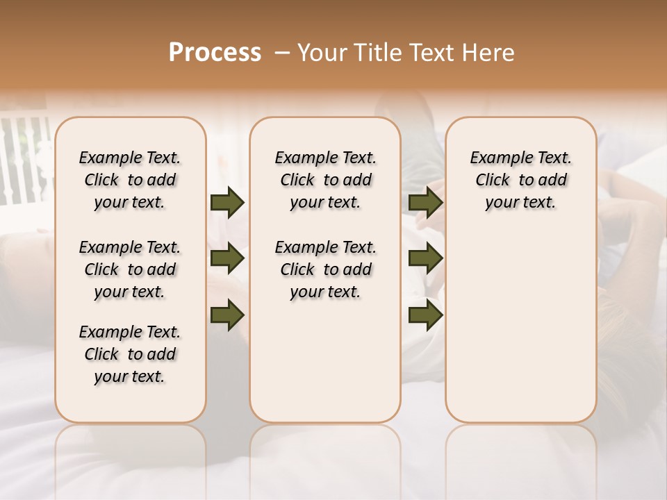 Man Lying In Bed With Two Young Girls Smiling PowerPoint Template
