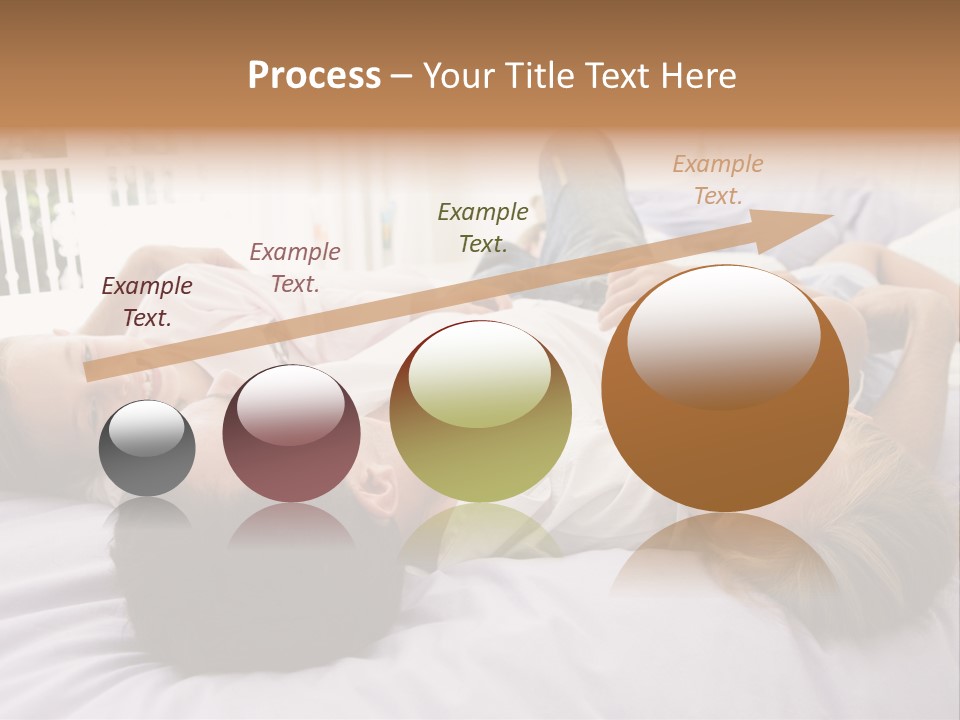 Man Lying In Bed With Two Young Girls Smiling PowerPoint Template