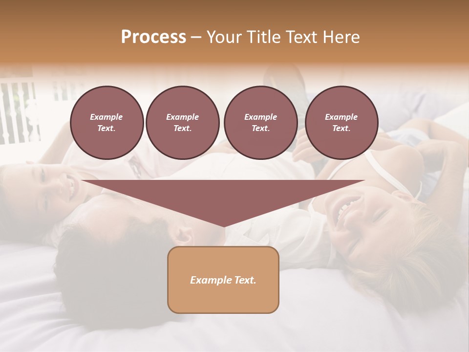 Man Lying In Bed With Two Young Girls Smiling PowerPoint Template