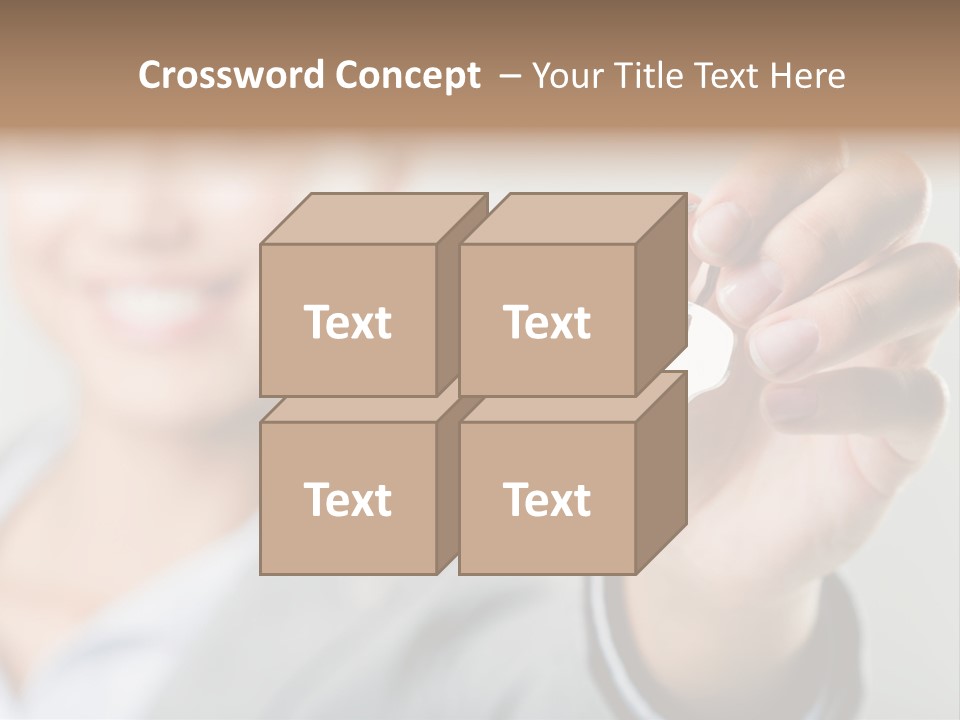 Photo Of Happy Woman├В??S Hand Holding New Key And Pointing It At Camera PowerPoint Template