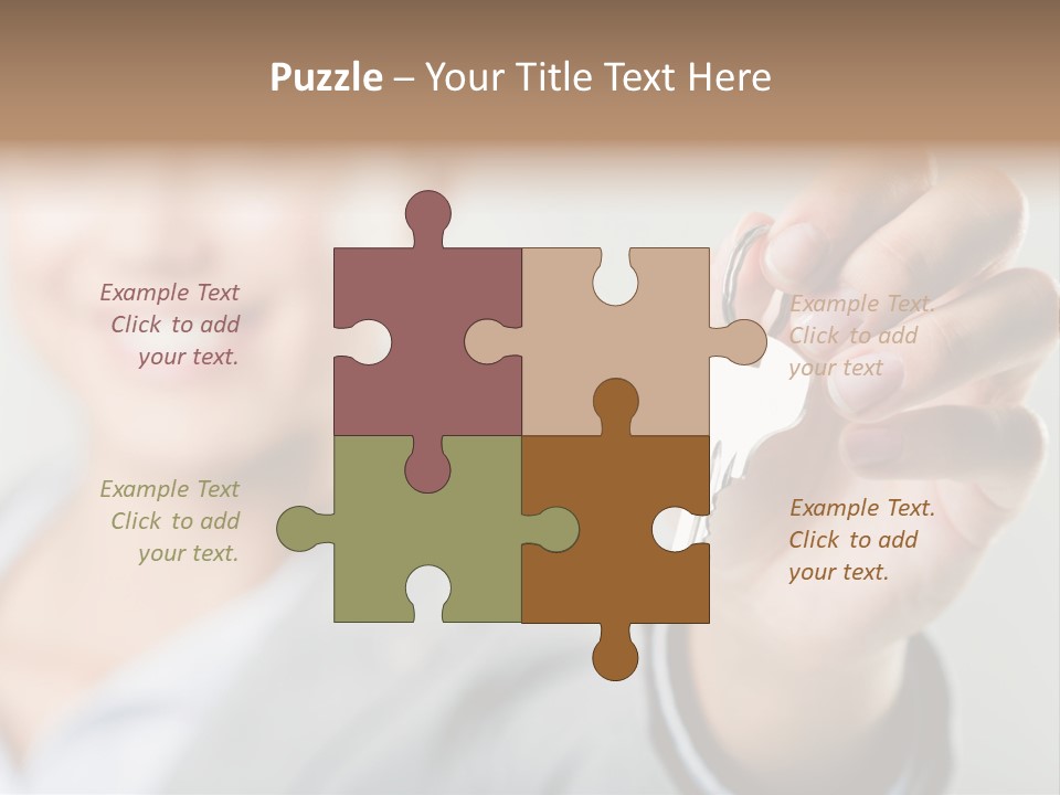 Photo Of Happy Woman├В??S Hand Holding New Key And Pointing It At Camera PowerPoint Template