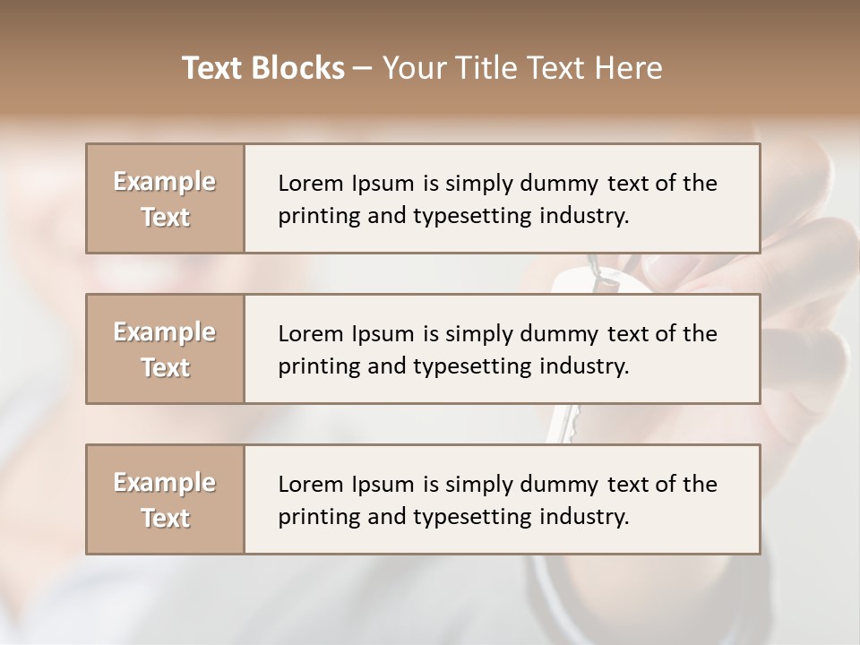 Photo Of Happy Woman├В??S Hand Holding New Key And Pointing It At Camera PowerPoint Template