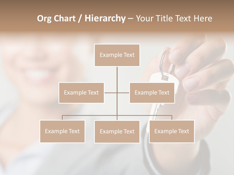 Photo Of Happy Woman├В??S Hand Holding New Key And Pointing It At Camera PowerPoint Template