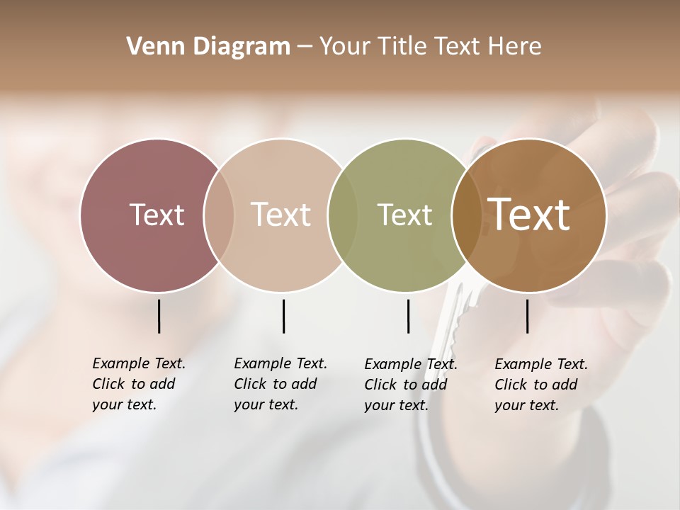 Photo Of Happy Woman├В??S Hand Holding New Key And Pointing It At Camera PowerPoint Template