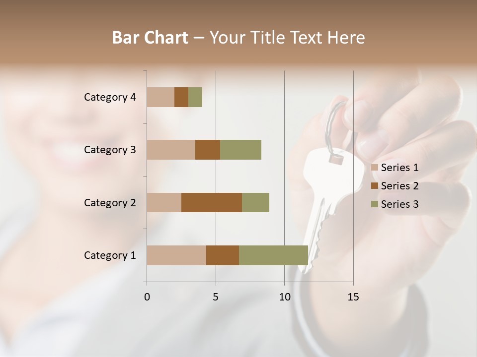 Photo Of Happy Woman├В??S Hand Holding New Key And Pointing It At Camera PowerPoint Template