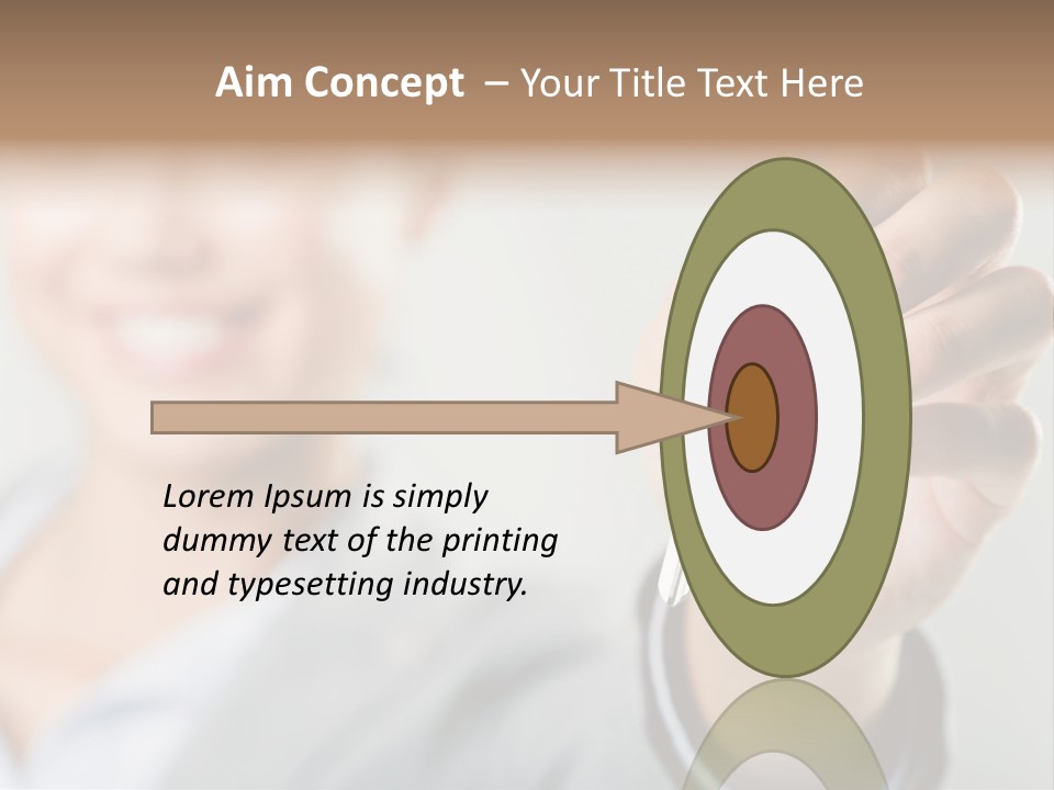 Photo Of Happy Woman├В??S Hand Holding New Key And Pointing It At Camera PowerPoint Template