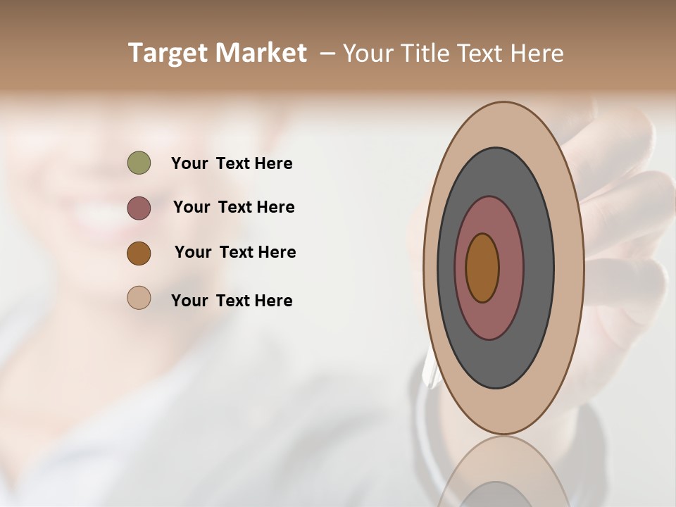 Photo Of Happy Woman├В??S Hand Holding New Key And Pointing It At Camera PowerPoint Template