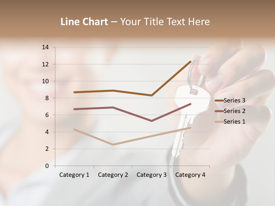 Photo Of Happy Woman├В??S Hand Holding New Key And Pointing It At Camera PowerPoint Template