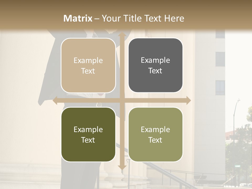 Attorney Standing On The Courthouse Steps With Both Arms Raised In A Gesture Of Victory PowerPoint Template