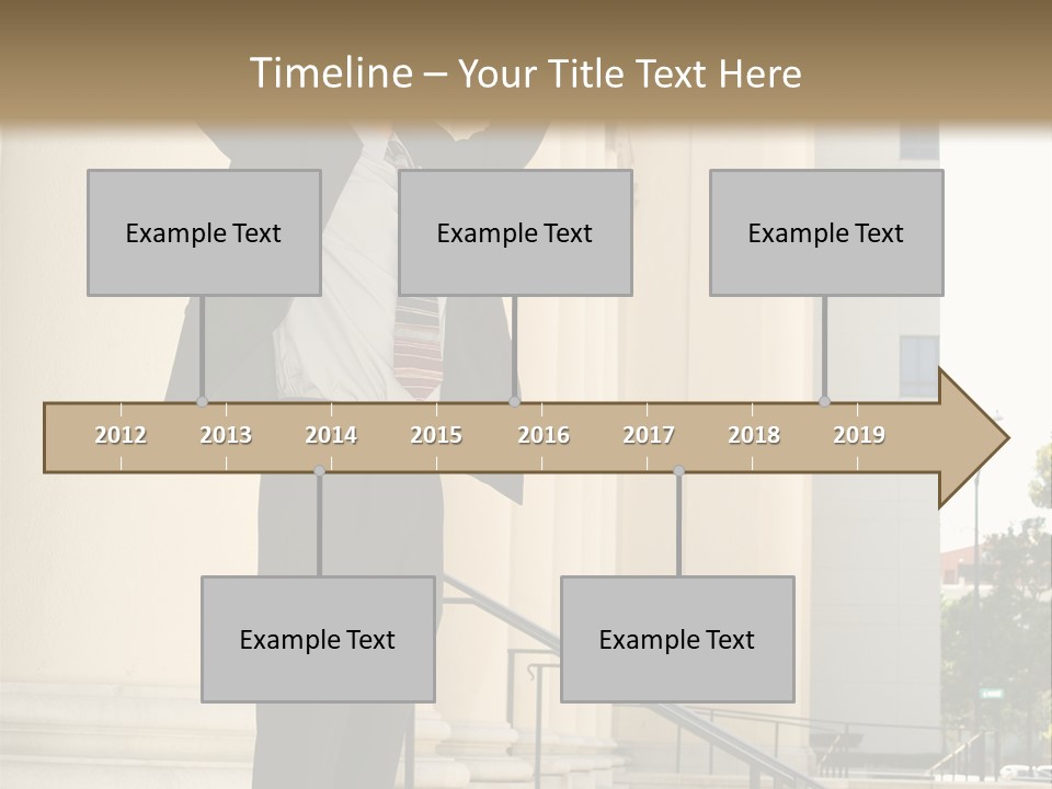Attorney Standing On The Courthouse Steps With Both Arms Raised In A Gesture Of Victory PowerPoint Template
