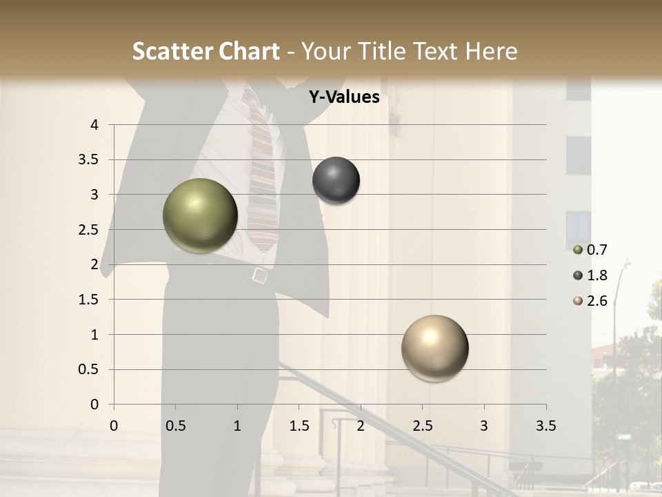 Attorney Standing On The Courthouse Steps With Both Arms Raised In A Gesture Of Victory PowerPoint Template