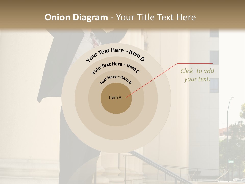 Attorney Standing On The Courthouse Steps With Both Arms Raised In A Gesture Of Victory PowerPoint Template