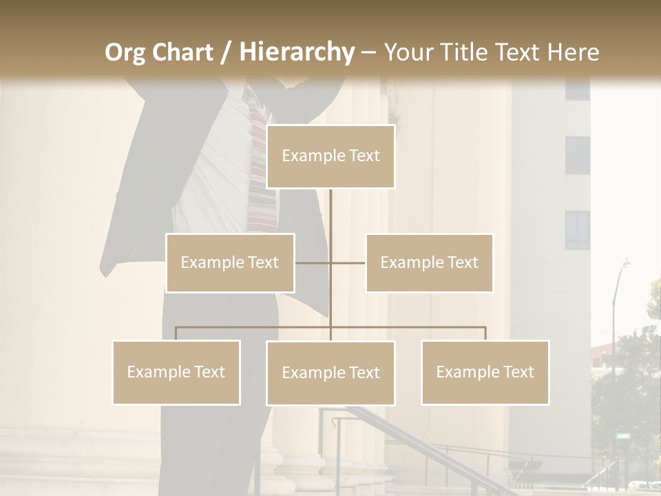 Attorney Standing On The Courthouse Steps With Both Arms Raised In A Gesture Of Victory PowerPoint Template