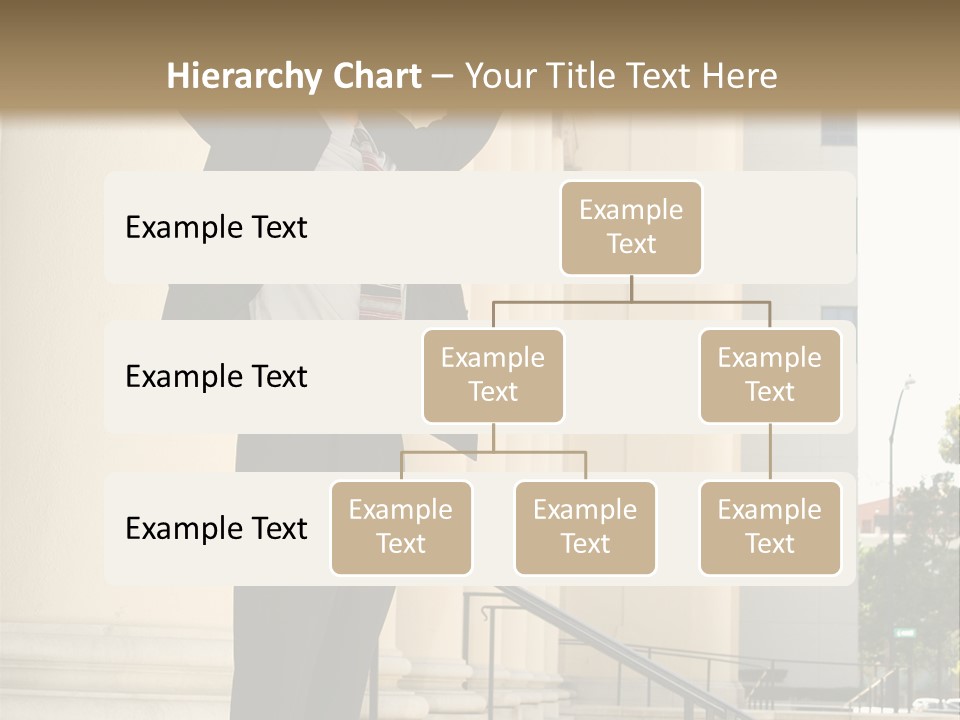 Attorney Standing On The Courthouse Steps With Both Arms Raised In A Gesture Of Victory PowerPoint Template