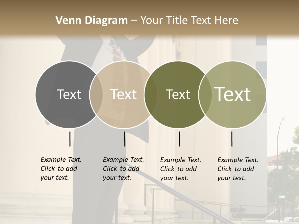 Attorney Standing On The Courthouse Steps With Both Arms Raised In A Gesture Of Victory PowerPoint Template
