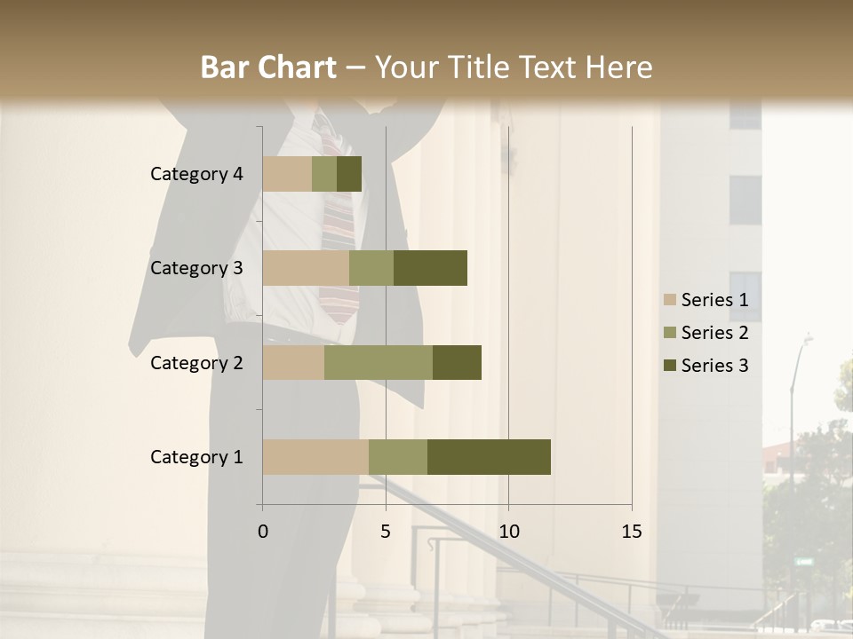 Attorney Standing On The Courthouse Steps With Both Arms Raised In A Gesture Of Victory PowerPoint Template