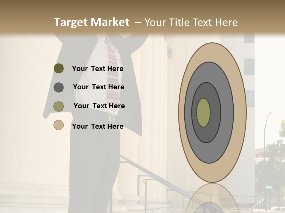 Attorney Standing On The Courthouse Steps With Both Arms Raised In A Gesture Of Victory PowerPoint Template