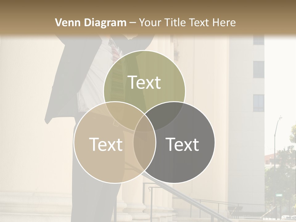 Attorney Standing On The Courthouse Steps With Both Arms Raised In A Gesture Of Victory PowerPoint Template