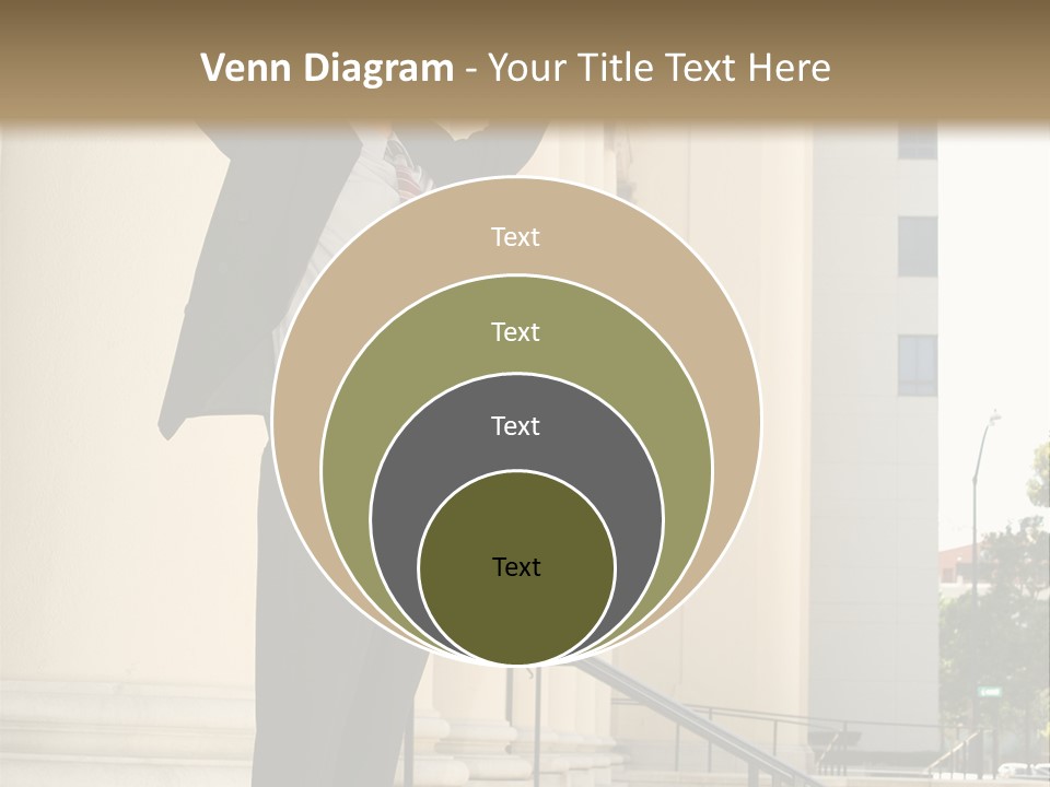 Attorney Standing On The Courthouse Steps With Both Arms Raised In A Gesture Of Victory PowerPoint Template