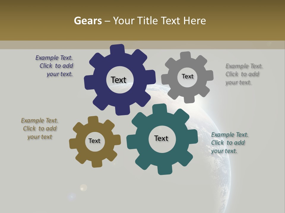 Planet Earth With Sunrize In Space PowerPoint Template