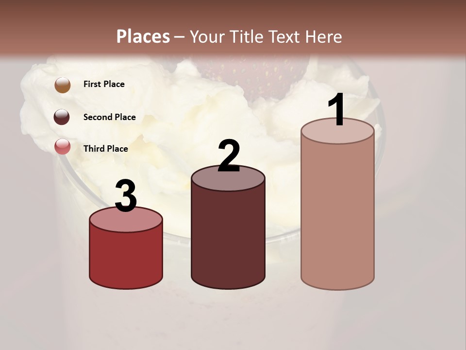 Served Strawberry Smoothie With Whip Cream PowerPoint Template