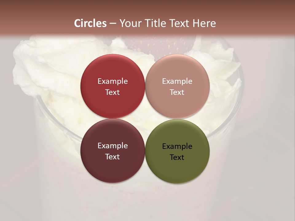 Served Strawberry Smoothie With Whip Cream PowerPoint Template