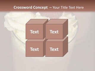 Served Strawberry Smoothie With Whip Cream PowerPoint Template