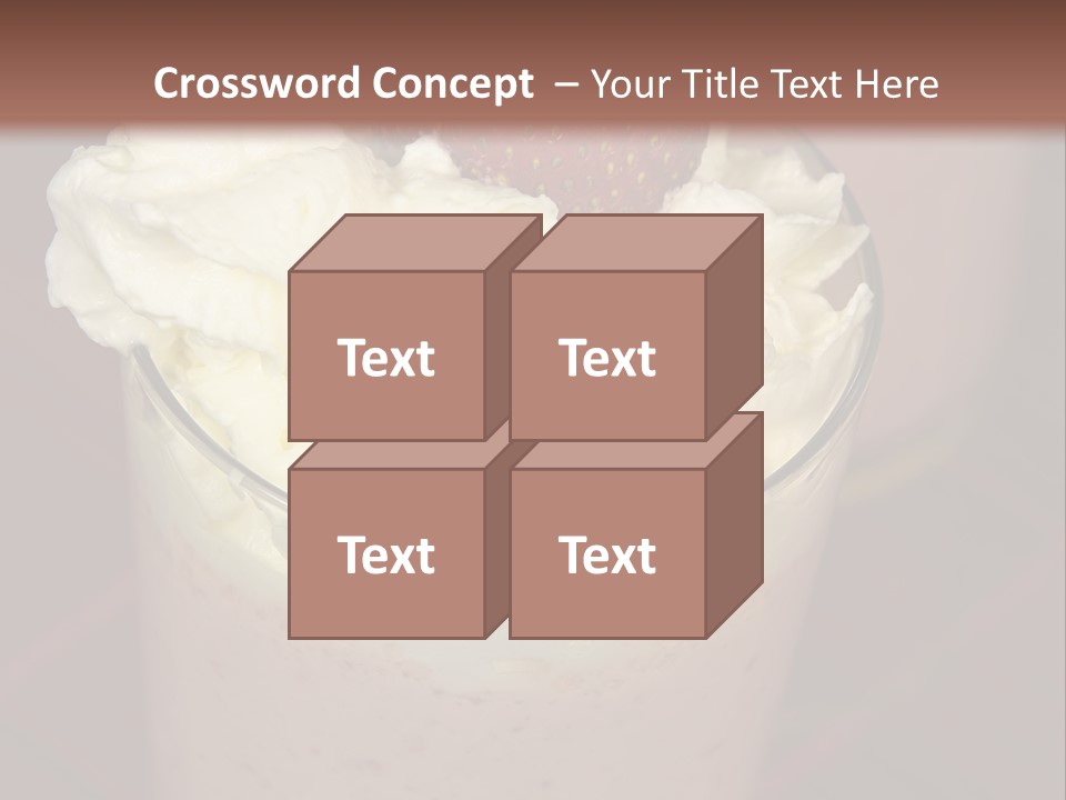 Served Strawberry Smoothie With Whip Cream PowerPoint Template