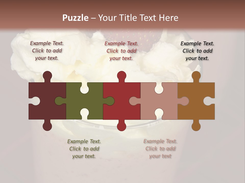 Served Strawberry Smoothie With Whip Cream PowerPoint Template