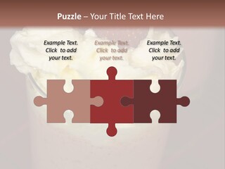 Served Strawberry Smoothie With Whip Cream PowerPoint Template
