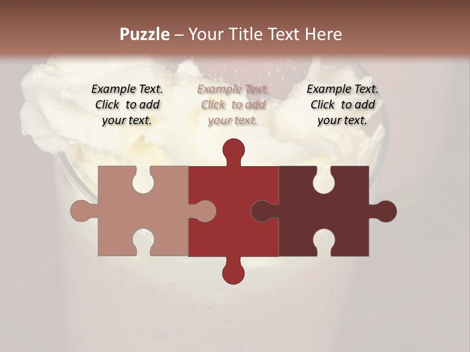 Served Strawberry Smoothie With Whip Cream PowerPoint Template