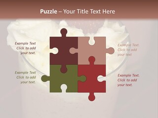 Served Strawberry Smoothie With Whip Cream PowerPoint Template