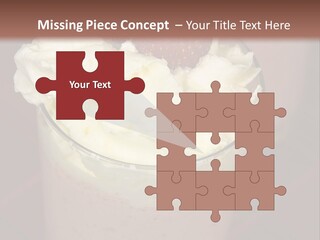 Served Strawberry Smoothie With Whip Cream PowerPoint Template